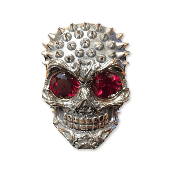 Xtina Skull Ring Red Ruby Eyes-Ring-AJT Jewellery 