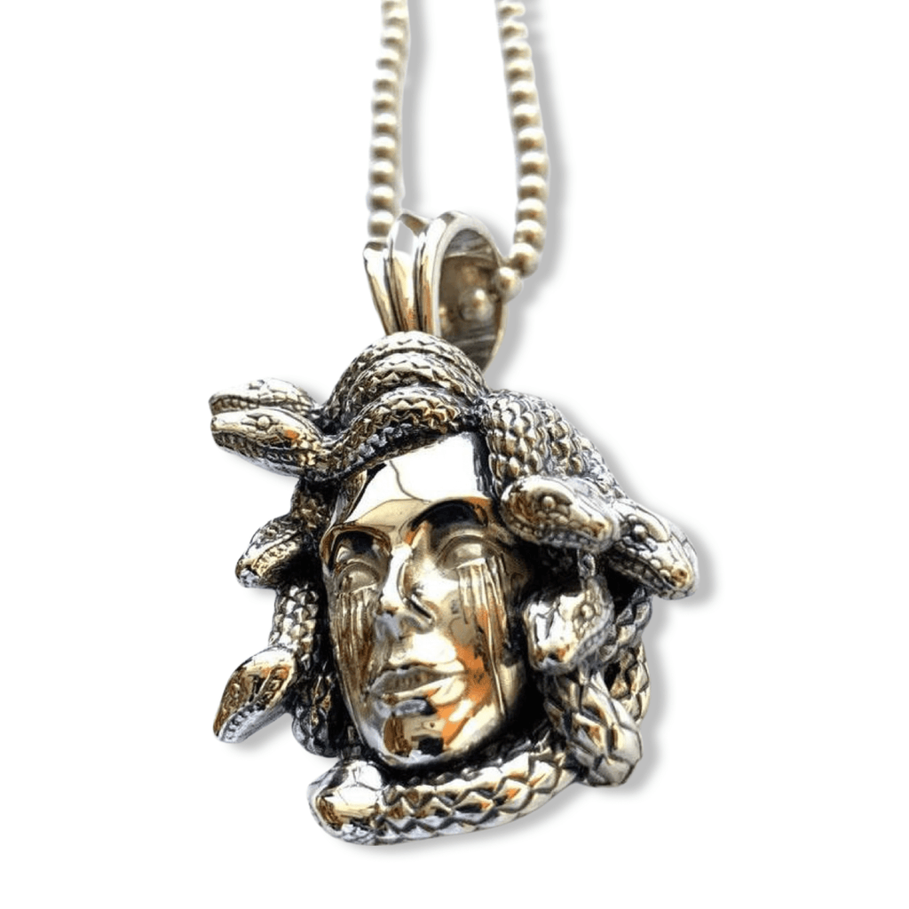 Silver Medusa Head Pendant-Necklace-AJT Jewellery 