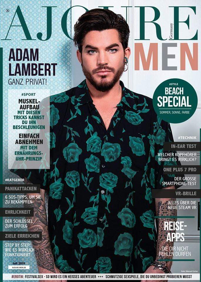 July issue of our ajouré ' Men Germany Featuring AJT Jewellery Pharaoh Ring Worn by Adam Lambert