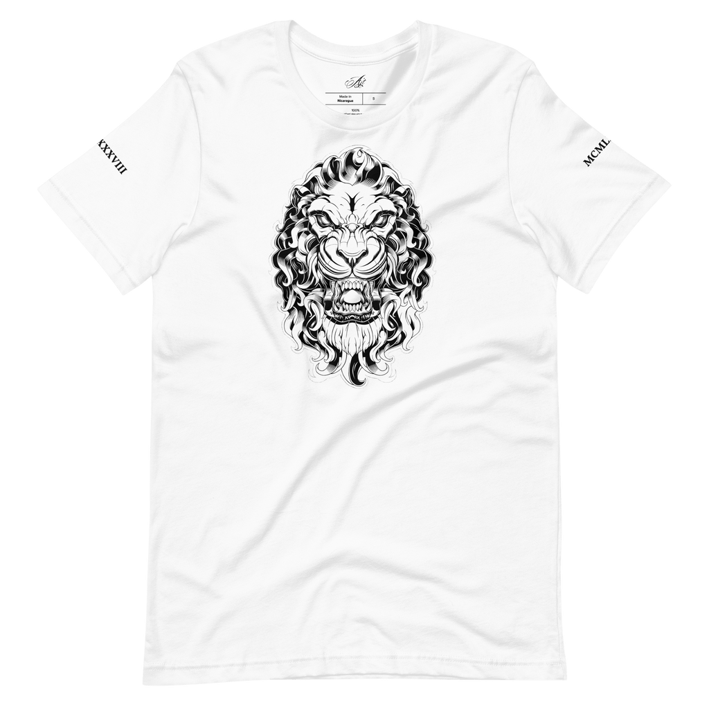 Angry Lion White T-Shirt-Apparel-AJT Jewellery 