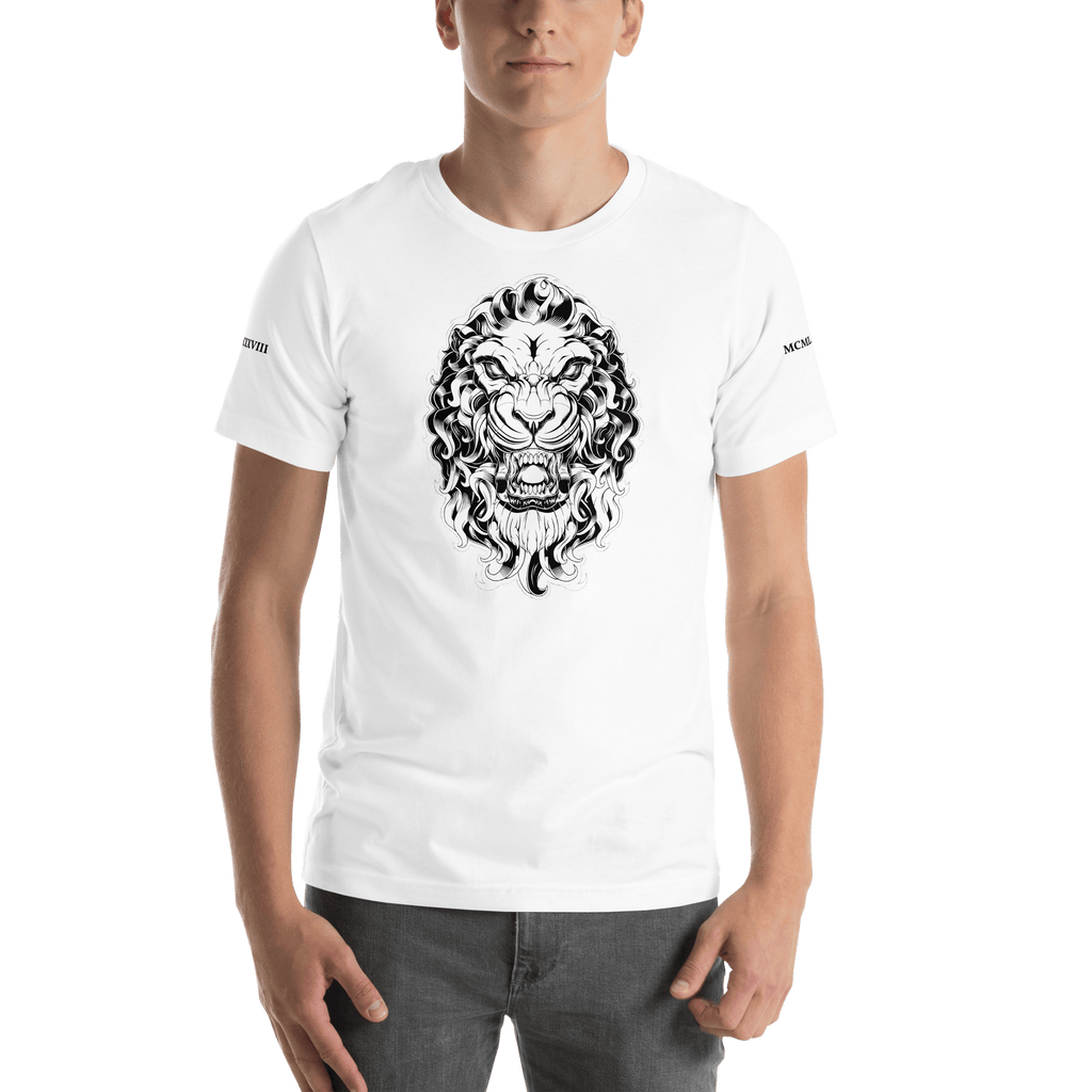Angry Lion White T-Shirt-Apparel-AJT Jewellery 