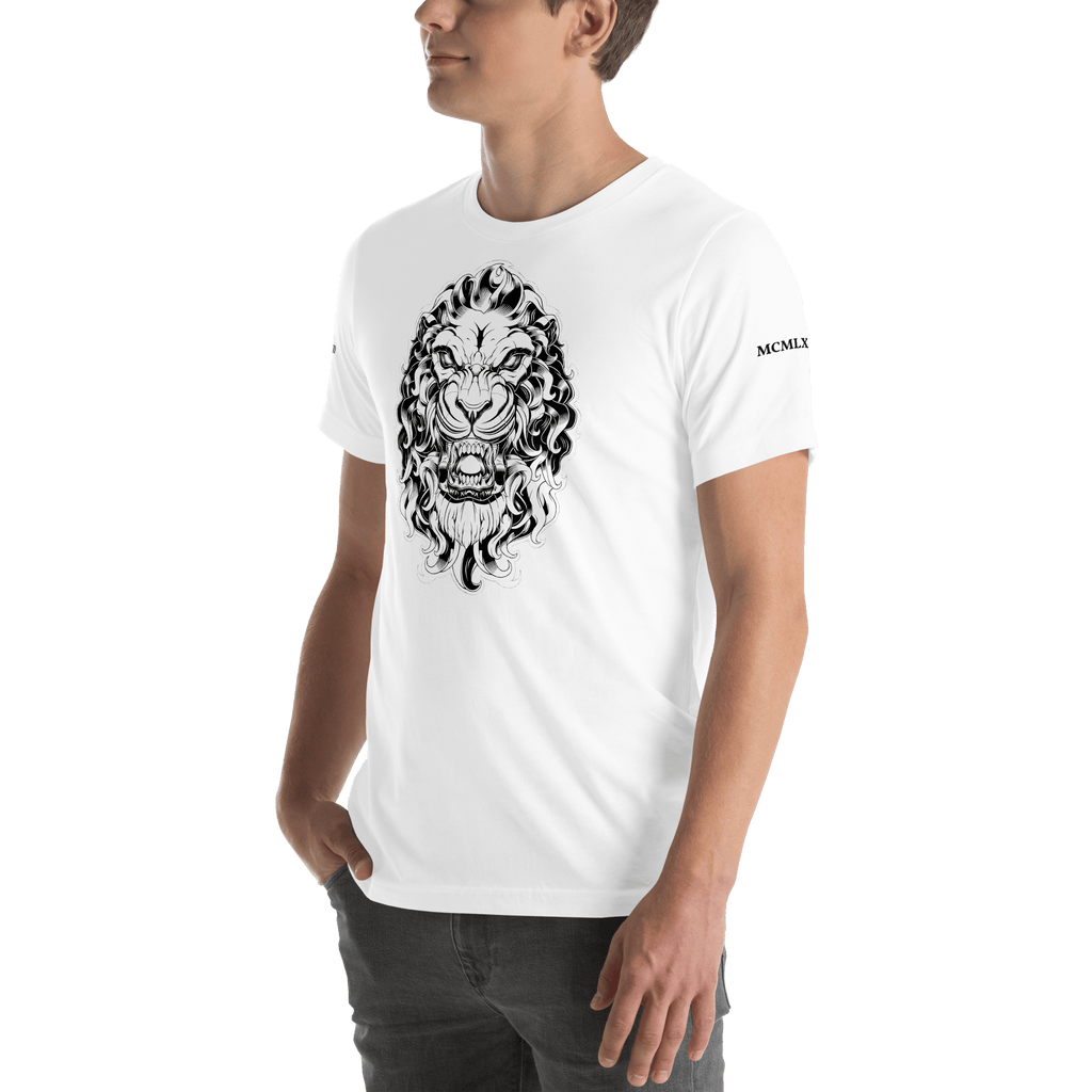 Angry Lion White T-Shirt-Apparel-AJT Jewellery 