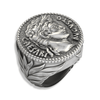 Caesar Roman Coin Ring | Sterling Silver Roman Empire Mens Signet Ring-Ring-AJT Jewellery 