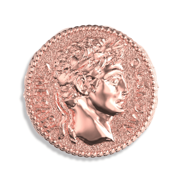 Rose Gold Caesar Roman Coin Ring-Ring-AJT Jewellery 