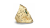 Crypto King Gold Bitcoin Skull Ring Green Gems 9ct | Solid Gold BTC Mens Ring-Ring-AJT Jewellery 
