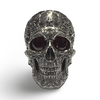 American Dream Skull Ring | Sterling Silver USA Mens Skull Ring with Gemstones-Ring-AJT Jewellery 