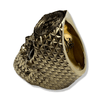 Crypto King Gold Bitcoin Skull Ring Green Gems 9ct | Solid Gold BTC Mens Ring-Ring-AJT Jewellery 
