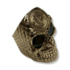 Crypto King Gold Bitcoin Skull Ring Green Gems 9ct | Solid Gold BTC Mens Ring-Ring-AJT Jewellery 