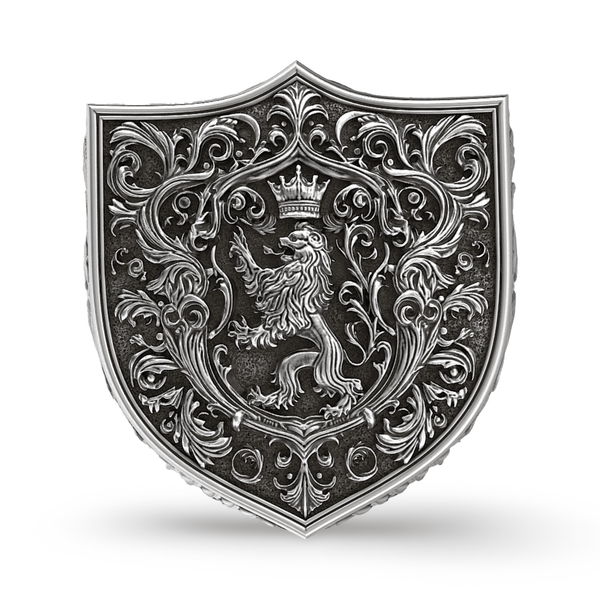 Dominus Lion Signet Ring | Sterling Silver Crowned Lion Crest Ring for Men-Ring-AJT Jewellery 