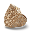 Gold Dominus Lion Signet Ring | 18ct Solid Gold Crowned Lion Crest Ring-Ring-AJT Jewellery 