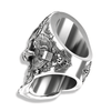 American Dream Skull Ring | Sterling Silver USA Mens Skull Ring with Gemstones-Ring-AJT Jewellery 