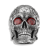 American Dream Skull Ring | Sterling Silver USA Mens Skull Ring with Gemstones-Ring-AJT Jewellery 