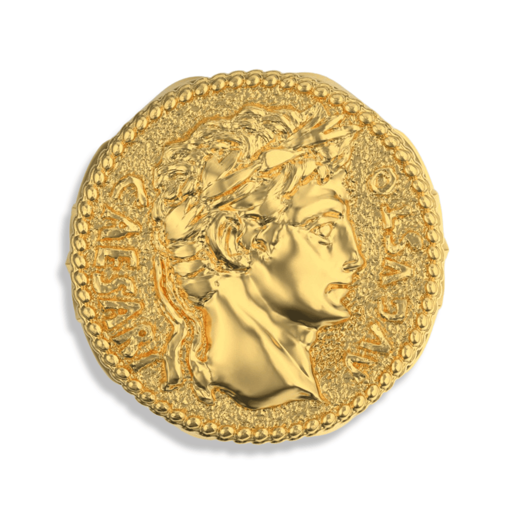 Yellow Gold Caesar Roman Coin Ring-Ring-AJT Jewellery 