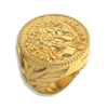Yellow Gold Caesar Roman Coin Ring | 18ct Solid Yellow Gold Roman Signet Ring-Ring-AJT Jewellery 