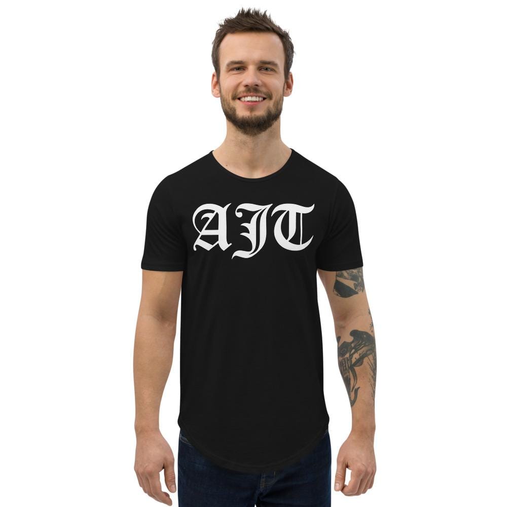 Gothic Style AJT Men's Curved Hem T-Shirt