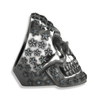 La Stella Studded Aquamarine Sterling Silver Skull Ring | Star Studded Mens Skull Ring-AJT Jewellery 