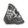La Stella Studded Ruby Sterling Silver Skull Ring | Star Studded Mens Skull Ring-AJT Jewellery 