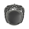 La Stella Studded Sterling Silver Skull Ring | Star Studded Mens Skull Ring-Ring-AJT Jewellery 