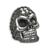 La Stella Studded Sterling Silver Skull Ring | Star Studded Mens Skull Ring-Ring-AJT Jewellery 