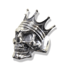 Castle Crown Skull Ring | Sterling Silver Crowned Skull Mens Ring-Ring-AJT Jewellery 