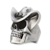 Cowboy Skull Ring | Sterling Silver Western Cowboy Hat Skull Ring-Ring-AJT Jewellery 