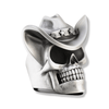 Cowboy Skull Ring | Sterling Silver Western Cowboy Hat Skull Ring-Ring-AJT Jewellery 