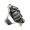 Japanese Samurai Demon Warrior Mask Ring | Sterling Silver Oni Mens Ring-Ring-AJT Jewellery 