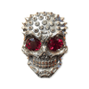 Xtina Skull Ring Red Ruby Eyes | Sterling Silver Tommy Lee Spiked Skull Ring-Ring-AJT Jewellery 