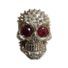 Xtina Skull Ring Red Ruby Eyes | Sterling Silver Tommy Lee Spiked Skull Ring-Ring-AJT Jewellery 