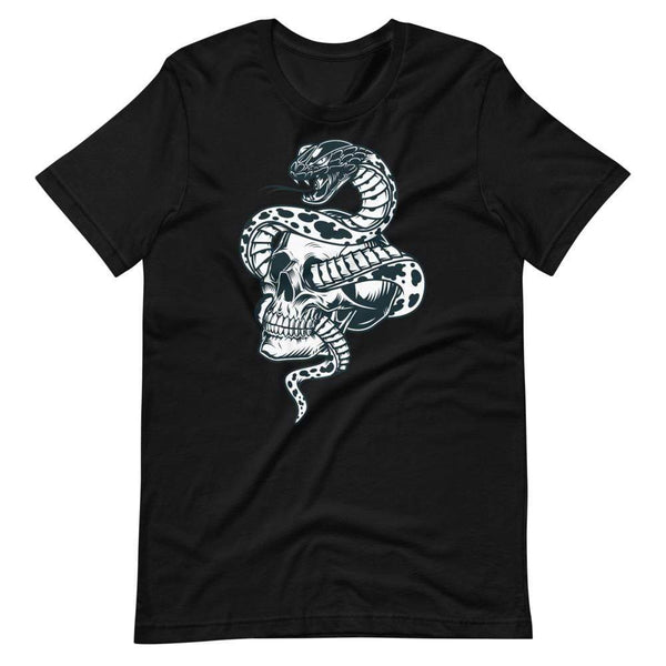Snake Skull Short Sleeve T Shirt | AJT Jewellery Mens Skull Graphic Tee-Apparel-AJT Jewellery 