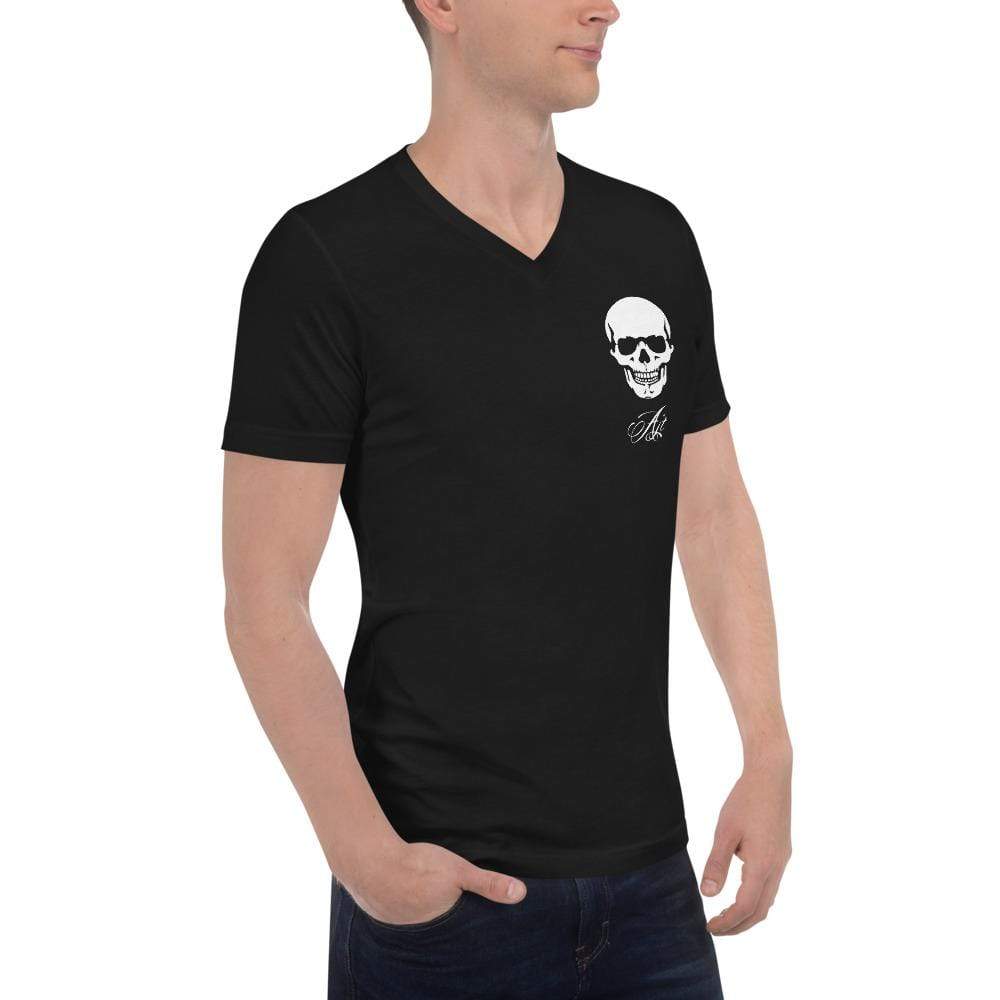 AJT Skull V-Neck T-Shirt-Apparel-AJT Jewellery 