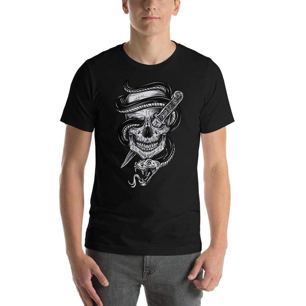 Skull And Dagger Short Sleeve T Shirt | AJT Jewellery Mens Skull Graphic Tee-AJT Jewellery 