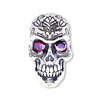 Santa Maria Sugar Skull Ring | Sterling Silver Mens Calavera Ring with Ruby Gemstones-Ring-AJT Jewellery 