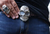 Silver Calavera Skull Belt Buckle | Sterling Silver Mens Sugar Skull Buckle-Belt Buckle-AJT Jewellery 