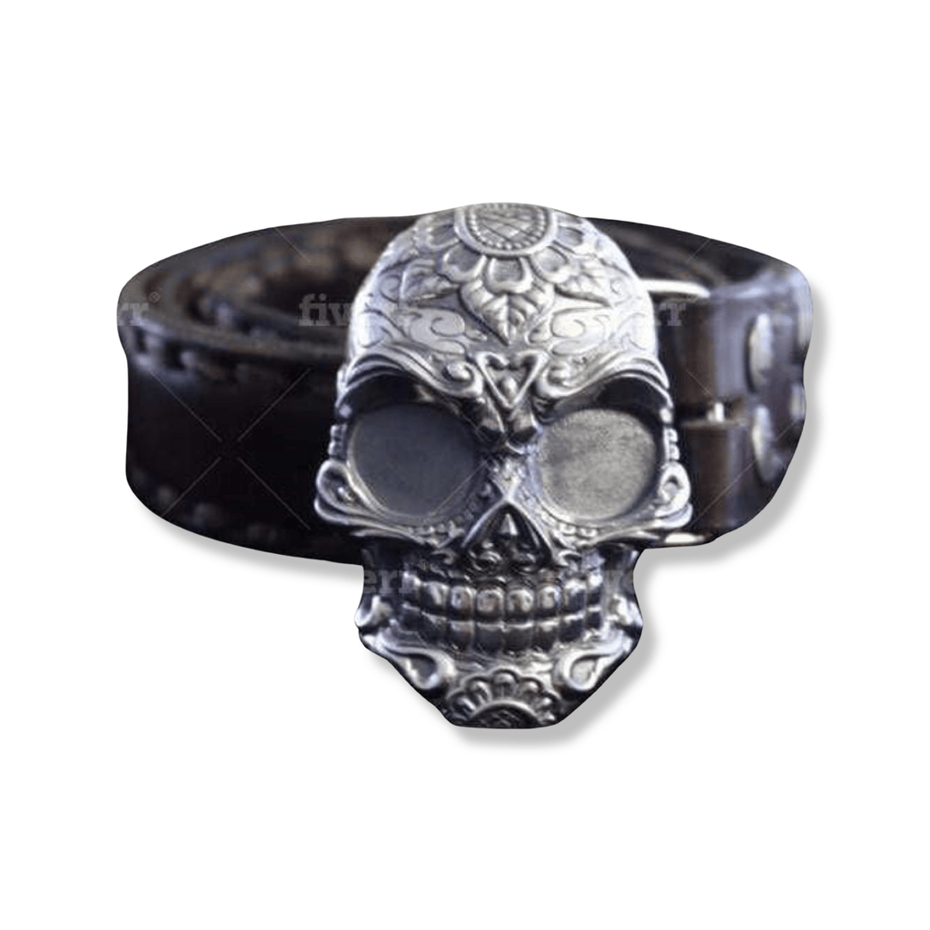 Silver Calavera Skull Belt Buckle-Belt Buckle-AJT Jewellery 