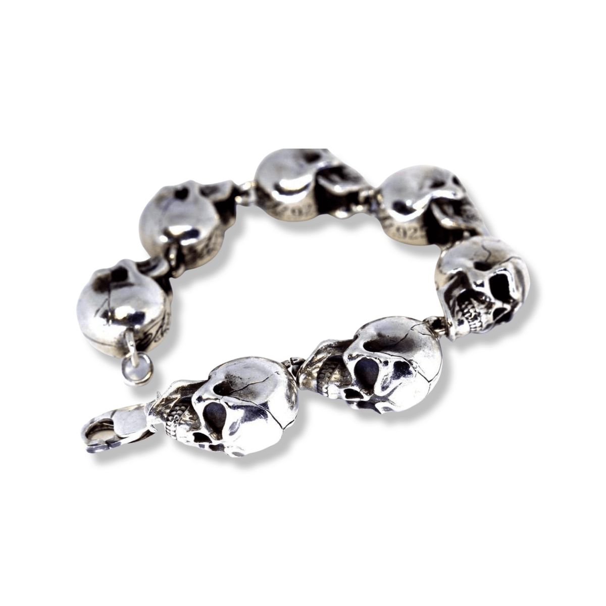 Mens sterling silver skull 2025 bracelet