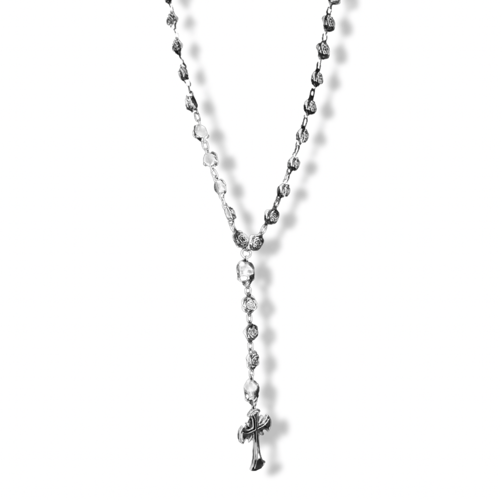 Rosario Silver Cross Chain