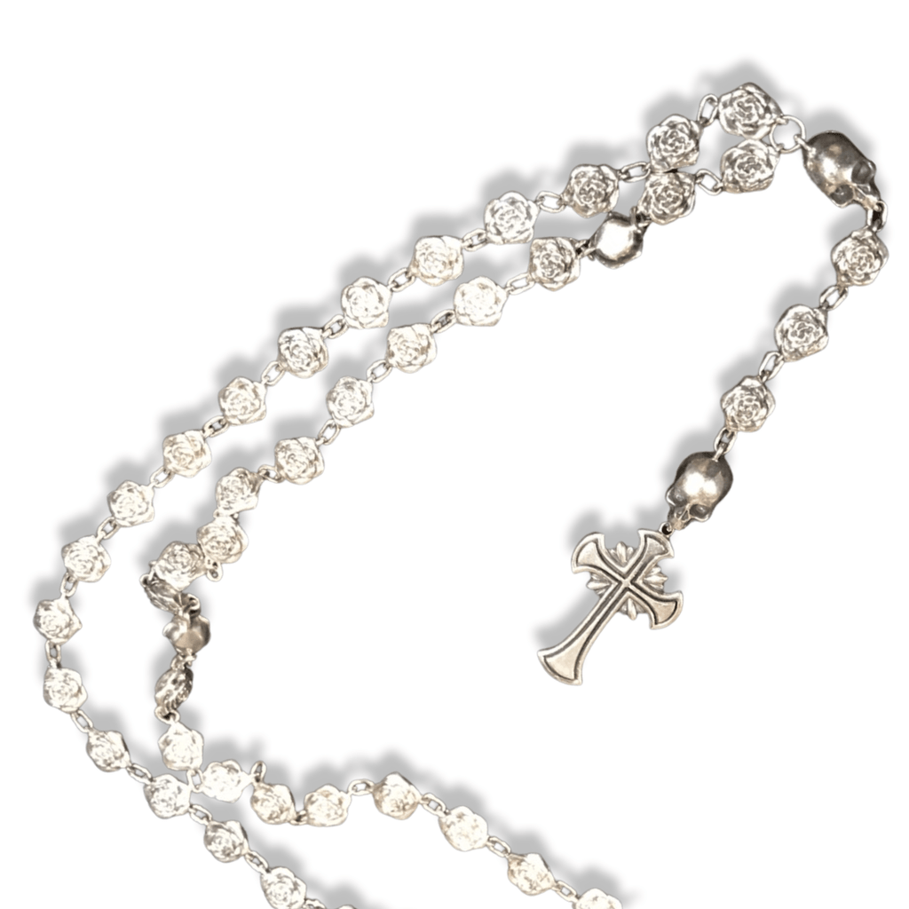 Rosario Silver Cross Chain