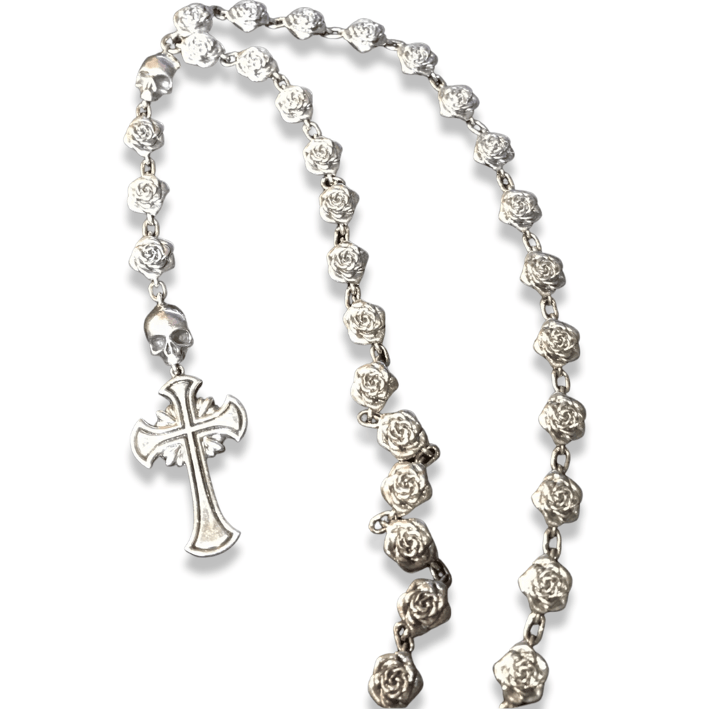 Rosario Silver Cross Chain