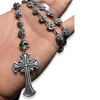 Rosario Silver Cross Chain | Sterling Silver Mens Cross Necklace Chain-Necklace-AJT Jewellery 