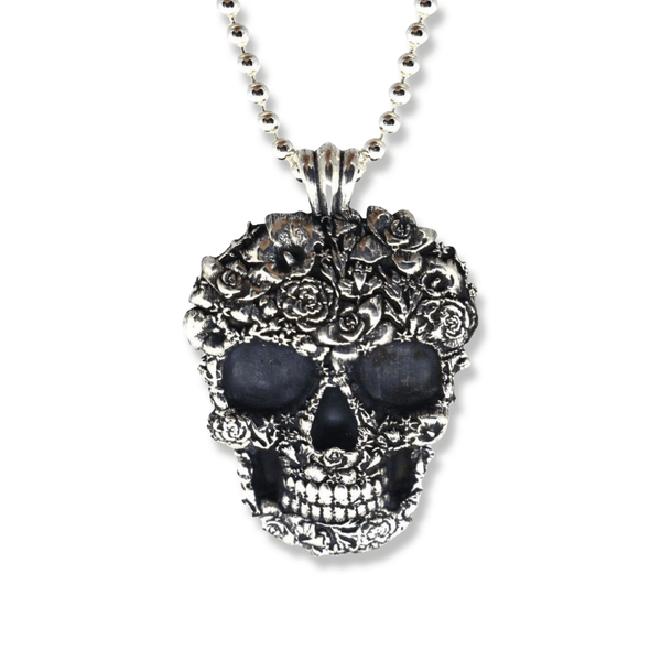 Rozalia Silver Skull Pendant | Sterling Silver Womens Skull Pendant-Pendant-AJT Jewellery 