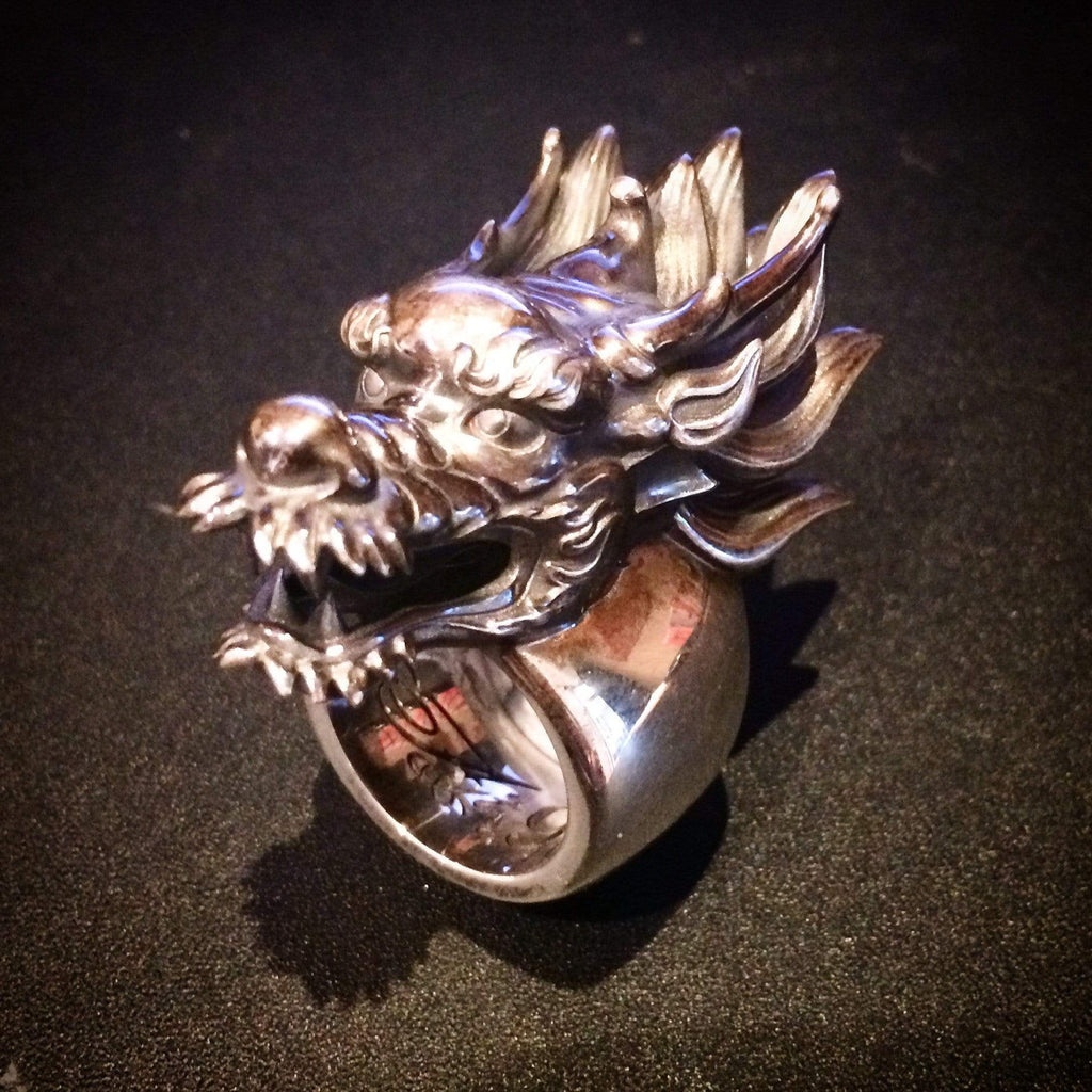 Sterling Silver Dragon Ring-Ring-AJT Jewellery 