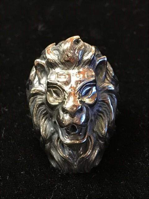 King Lion Ring Sterling Silver-Ring-AJT Jewellery 