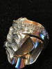 King Lion Ring Sterling Silver | Heavyweight Mens Silver Lion Ring-Ring-AJT Jewellery 
