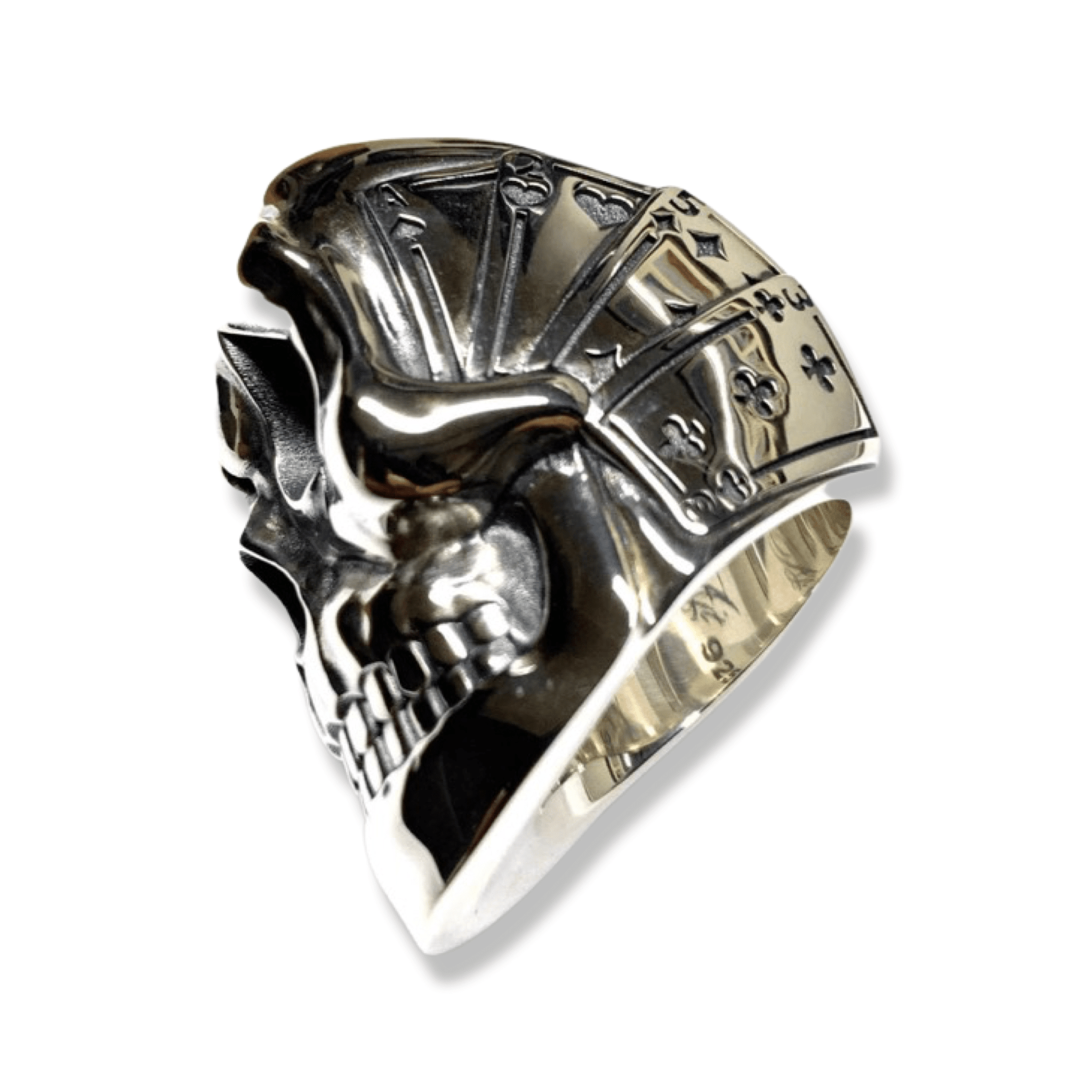 Ace of Spades Skull Ring | Sterling Silver Mens Spades Skull Ring