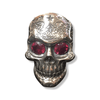 All-Star Sugar Skull Ring with Red Gemstones | Sterling Silver USA Mens Ring-Ring-AJT Jewellery 