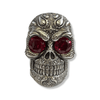 Bandana Skull Ring with Ruby Gemstone | Sterling Silver Biker Skull Ring-Ring-AJT Jewellery 