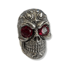 Bandana Skull Ring with Ruby Gemstone | Sterling Silver Biker Skull Ring-Ring-AJT Jewellery 