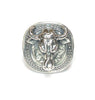 Silver Bull Viking Signet Ring | Sterling Silver Mens Norse Bull Ring-Ring-AJT Jewellery 