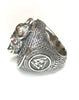 Silver Bull Viking Signet Ring | Sterling Silver Mens Norse Bull Ring-Ring-AJT Jewellery 